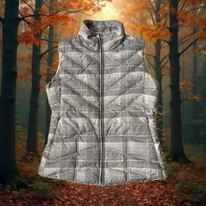 Women's Patagonia ‘Down With It’ Plaid Chevron Quilted Goose Down Vest